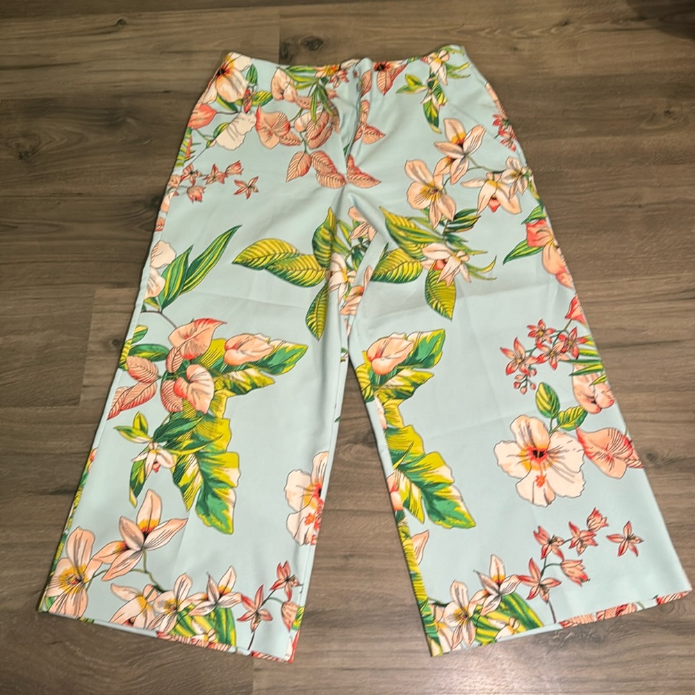 Floral wide leg pants